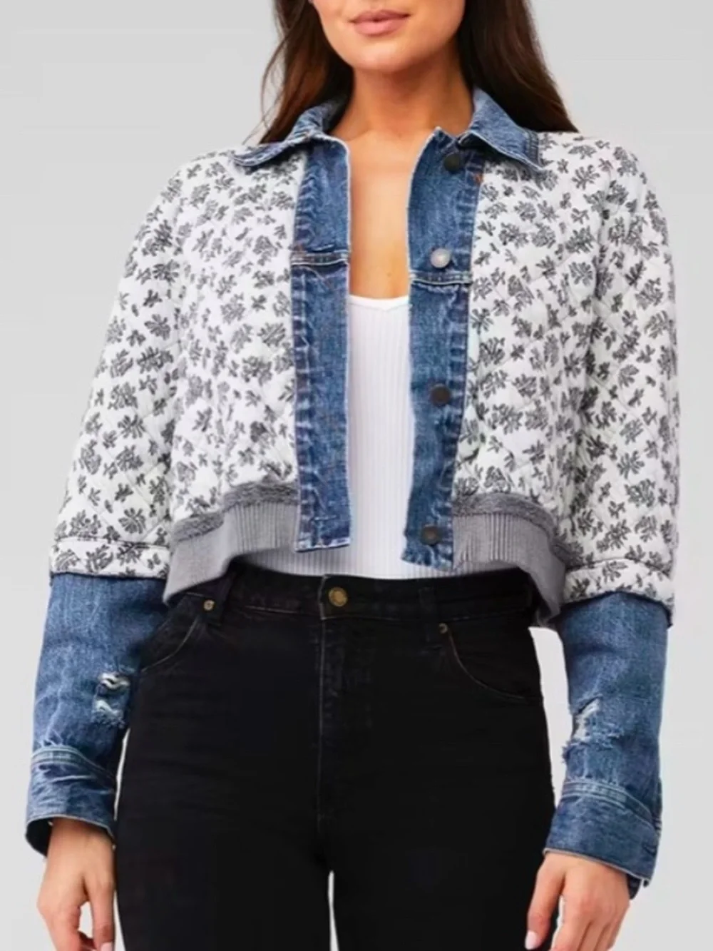 FREE PEOPLE DITSY DENIM JACKET - Picture 4 of 11